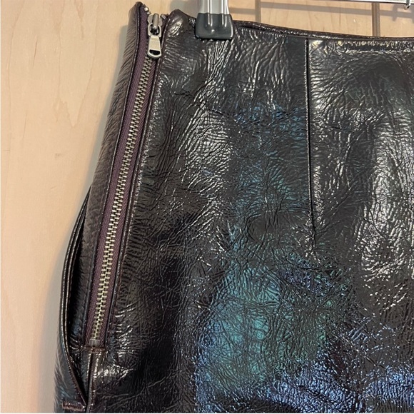 Vintage Jigsaw black 100% goat leather mini skirt front pockets size 4 - Picture 5 of 9